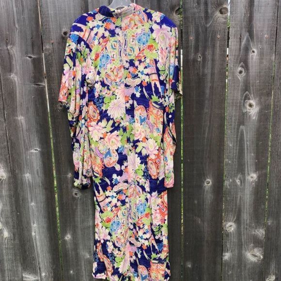 Vintage 1940’s Japanese Yukata Kimono Purple floral size S - Picture 11 of 13